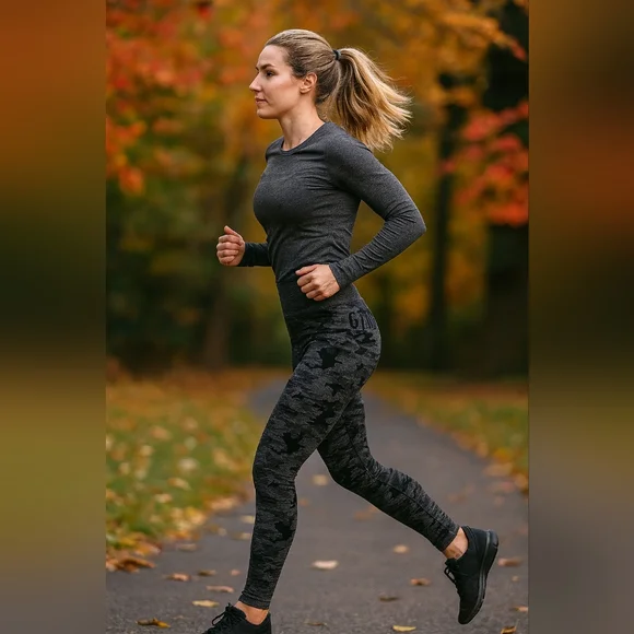 Gymshark Seamless Scrunch Butt Leggings | XS | Gray Camo - Picture 2 of 9